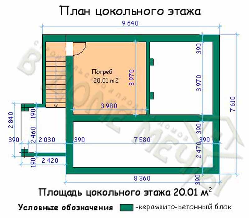Проект мансардного дома с погребом